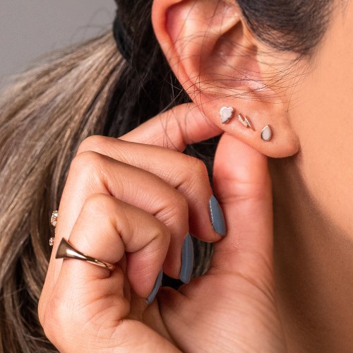 Lightning Bolt Shape Stud Earrings – Sterling Silver
