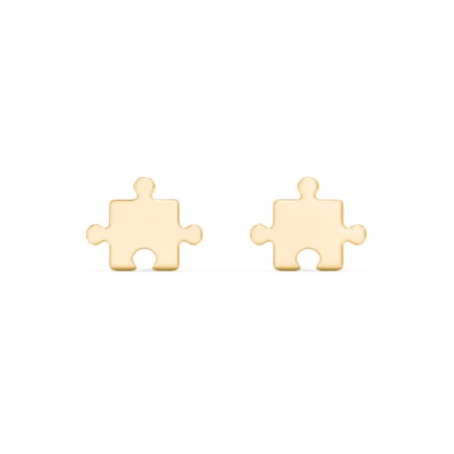 Jigsaw Puzzle Shape Stud Earrings