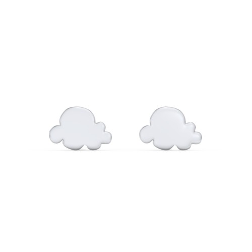 Cloud Shape Stud Earrings – Sterling Silver