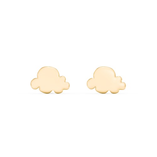 Cloud Shape Stud Earrings – 10K Yellow Gold