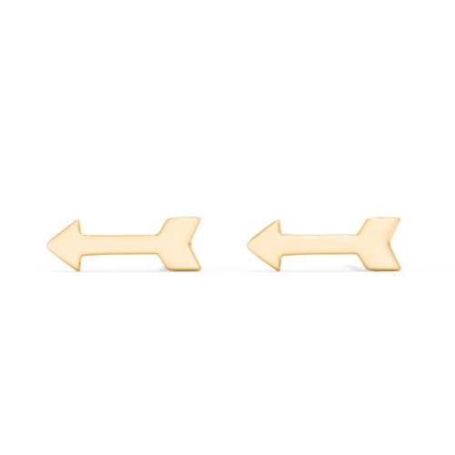 Arrow Shape Stud Earrings – 10K Yellow Gold