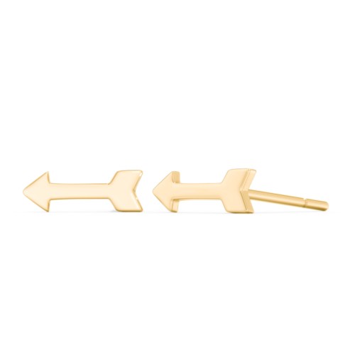 Arrow Shape Stud Earrings – 10K Yellow Gold