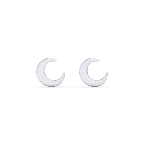 Moon Stud Earrings – Sterling Silver