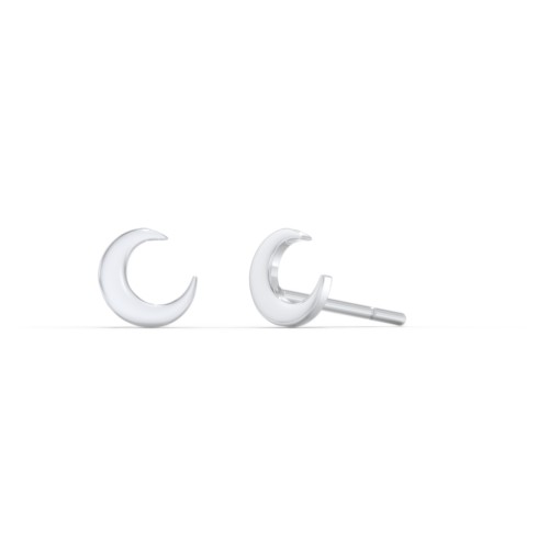 Moon Stud Earrings – Sterling Silver