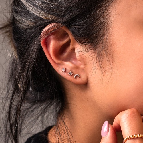 Starburst Stud Earrings – Sterling Silver