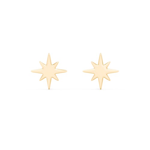 Starburst Stud Earrings – 10K Yellow Gold
