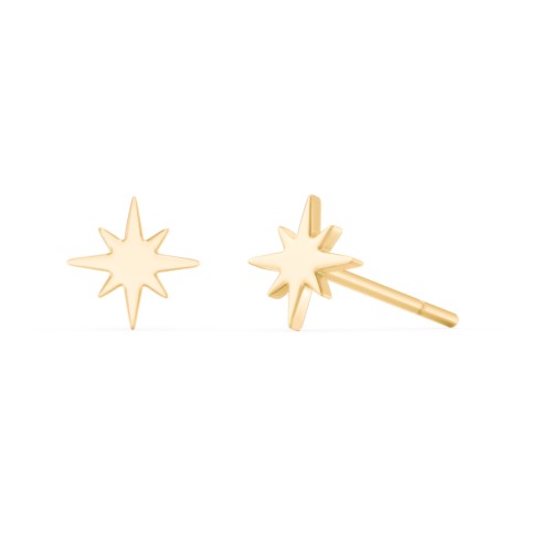 Starburst Stud Earrings – 10K Yellow Gold