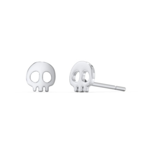 Skull Stud Earrings – Sterling Silver