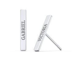 Engravable Long Bar Stud Earrings – Sterling Silver