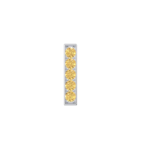 Petite Bar Single Stud with Accents – Sterling Silver with Citrine