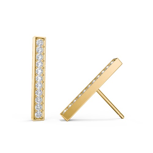 Bar Stud Earrings with Accents