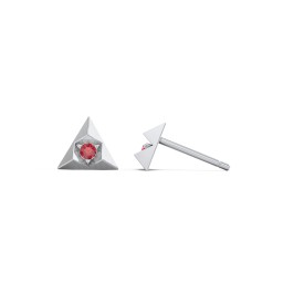 Pyramid Stud Earrings with Gemstones in 925 Sterling Silver