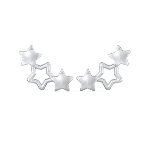 Cluster Star Earrings – Sterling Silver