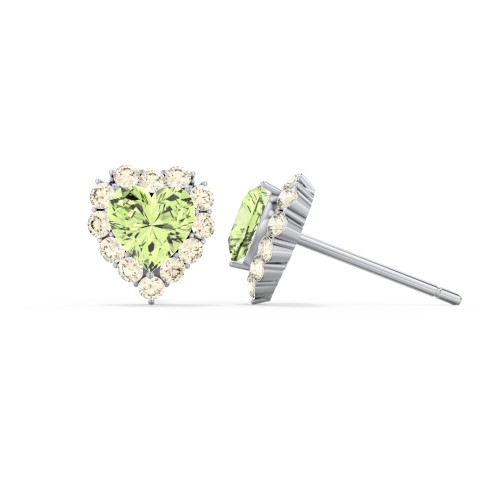 Halo Heart Stud Earrings