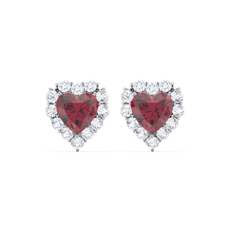 Halo Heart Stud Earrings Jewlr