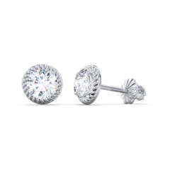 Twisted Rope Diamond Stud Earrings - 0.5 ct. tw. – 14K White Gold with Lab Diamond