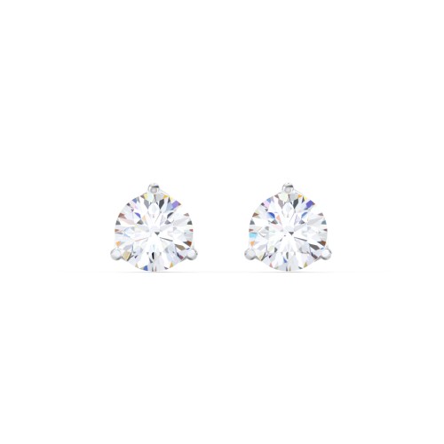 3 Prong Filigree Diamond Stud Earrings - 0.5 ct. tw. – 14K White Gold with Lab Diamond