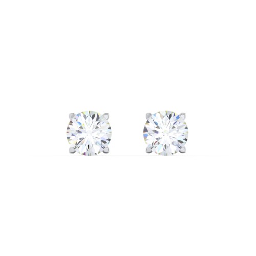 4 Prong Tulip Diamond Stud Earrings - 0.75 ct. tw. – 14K White Gold with Lab Diamond