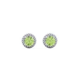Twisted Rope Birthstone Stud Earrings