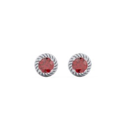 Twisted Rope Birthstone Stud Earrings in 925 Sterling Silver