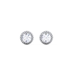 Twisted Rope Birthstone Stud Earrings in 925 Sterling Silver with Cubic Zirconia