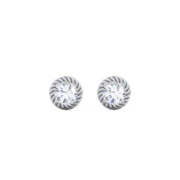 Twisted Rope Birthstone Stud Earrings in 925 Sterling Silver with Diamond