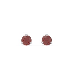 Birthstone Martini Stud Earrings in 925 Sterling Silver with Garnet