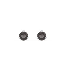 Birthstone Martini Stud Earrings in 925 Sterling Silver with Smokey Quartz