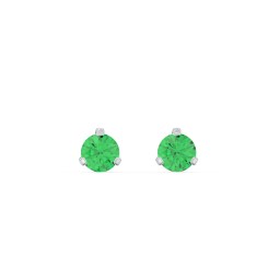 Birthstone Martini Stud Earrings in 925 Sterling Silver with Emerald