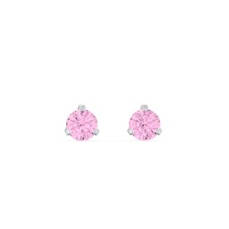 Birthstone Martini Stud Earrings in 925 Sterling Silver with Pink Tourmaline