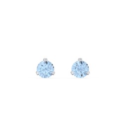 Birthstone Martini Stud Earrings in 925 Sterling Silver with Blue Topaz