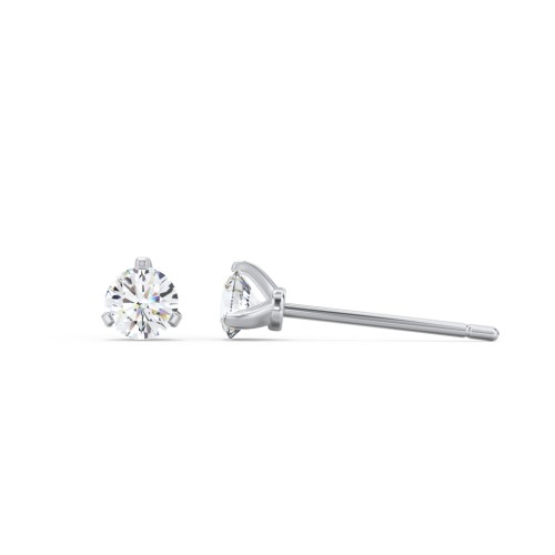 Birthstone Martini Stud Earrings – Sterling Silver with Cubic Zirconia