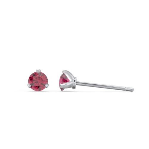 Birthstone Martini Stud Earrings – Sterling Silver with Ruby