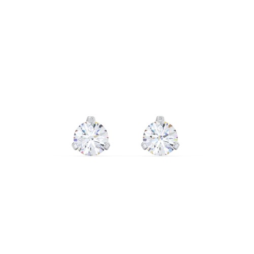 Birthstone Martini Stud Earrings – Sterling Silver with Diamond
