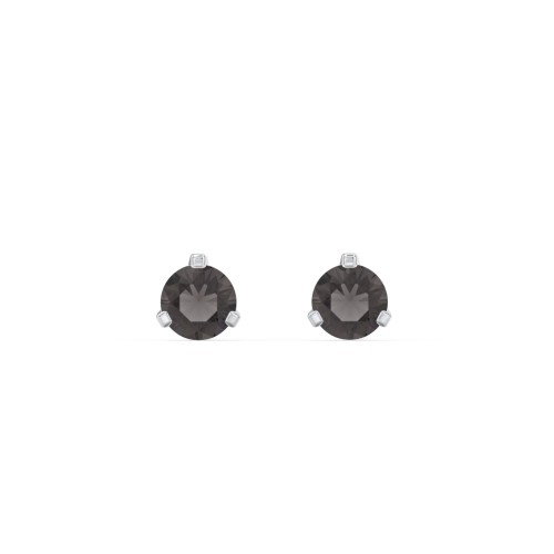 Birthstone Martini Stud Earrings – Sterling Silver with Smokey Quartz