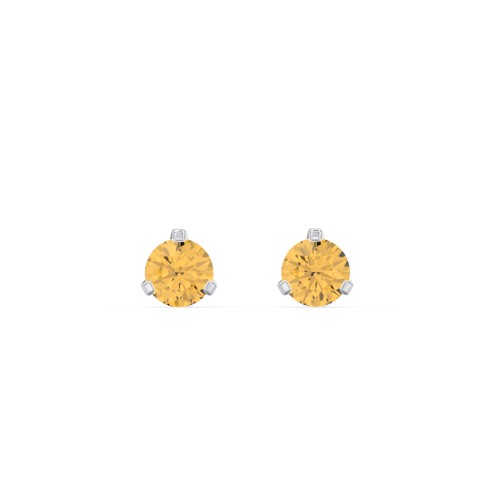Birthstone Martini Stud Earrings – Sterling Silver with Citrine
