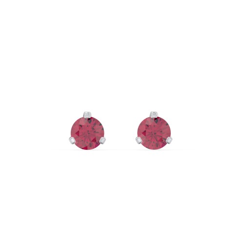 Birthstone Martini Stud Earrings – Sterling Silver with Ruby