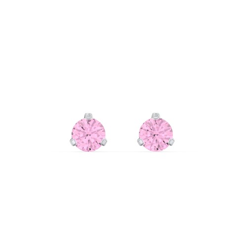 Birthstone Martini Stud Earrings – Sterling Silver with Pink Tourmaline
