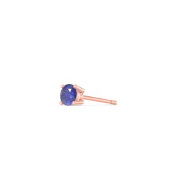 Classic Birthstone Single Stud in 10K Solid Rose Gold with Blue Sapphire