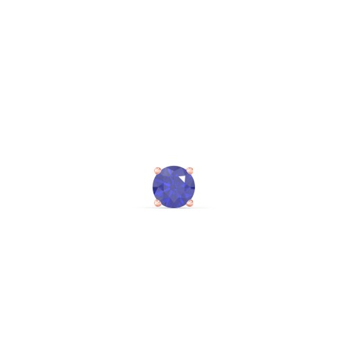 Classic Birthstone Single Stud – 10K Rose Gold with Blue Sapphire