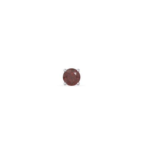Classic Birthstone Single Stud – Sterling Silver with Garnet