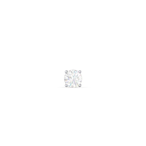 Classic Birthstone Single Stud – Sterling Silver with Diamond