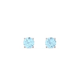 Classic Birthstone Stud Earrings in 925 Sterling Silver with Blue Topaz
