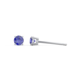 Classic Birthstone Stud Earrings – 10K Rose Gold with Blue Sapphire