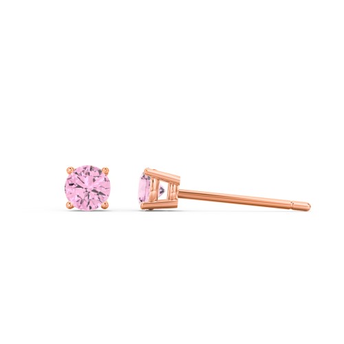 Classic Birthstone Stud Earrings – 10K Rose Gold with Pink Tourmaline