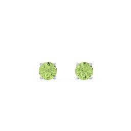 Classic Birthstone Stud Earrings in 925 Sterling Silver with Peridot