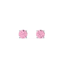 Classic Birthstone Stud Earrings in 925 Sterling Silver with Pink Tourmaline
