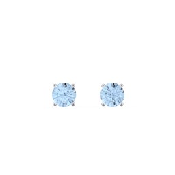 Classic Birthstone Stud Earrings in 925 Sterling Silver with Blue Topaz