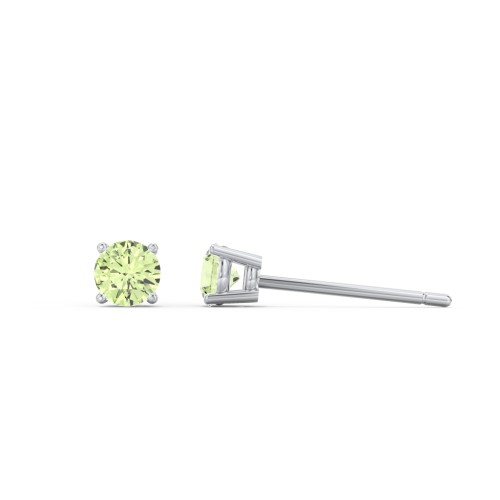 Classic Birthstone Stud Earrings – Sterling Silver with Peridot