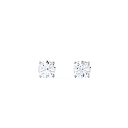 Classic Birthstone Stud Earrings – Sterling Silver with Cubic Zirconia